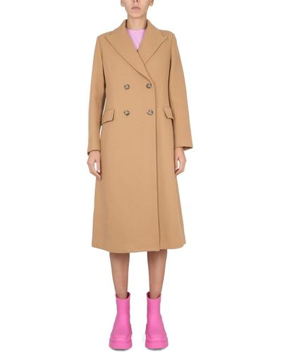 MSGM Double-Breasted Coat - Natural