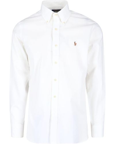 Polo Ralph Lauren Logo-embroidered Long-sleeve Shirt - White