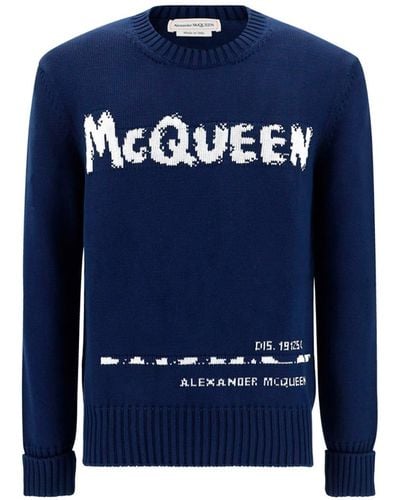 Alexander McQueen Logo Jumper - Blue
