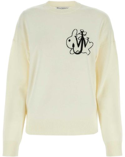 JW Anderson Ivory Wool Jumper - White