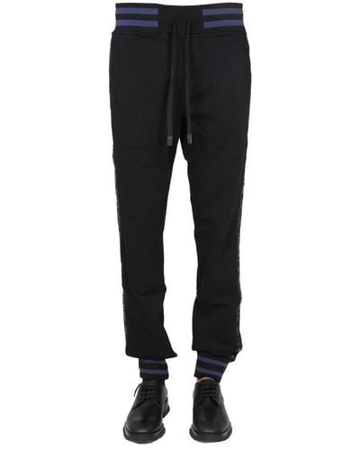 Versace jogging Pants With Elastic - Black