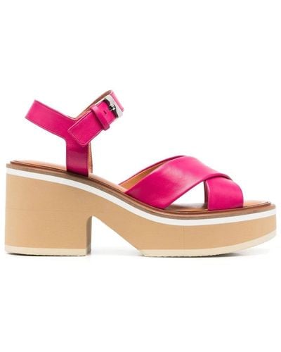 Robert Clergerie Charline9 Criss Cross Sandal With Closure - Pink