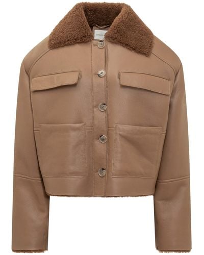Loulou Studio Jacket With Fur - Brown