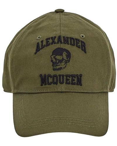 Alexander McQueen Varsity Logo And Skull Baseball Cap - Green