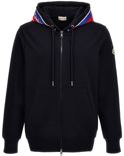 Moncler Contrast Band Hoodie - Blue