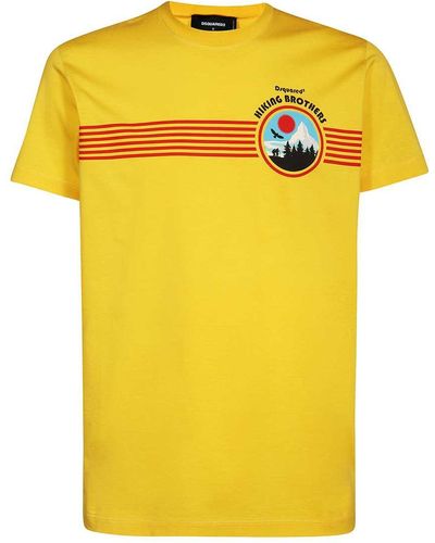 DSquared² Cotton Crew-neck T-shirt - Yellow