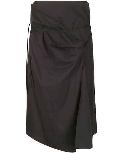 Lemaire Asymmetrical Tied Skirt - Black