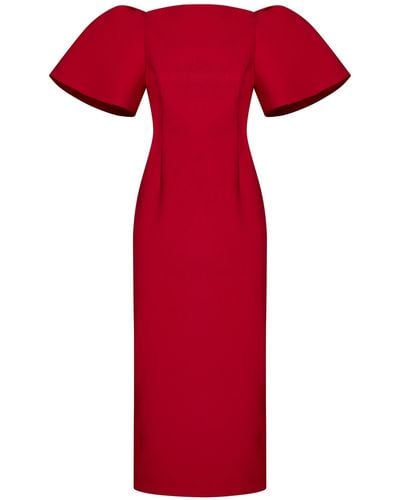 Solace London Lora Midi Dress - Red