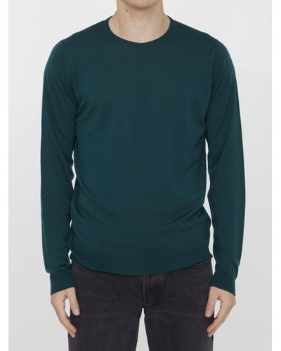 John Smedley Green Merino Sweater
