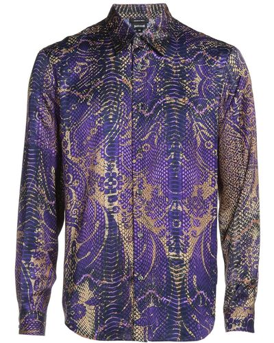 Just Cavalli Printed Buttoned Shirt - Blue