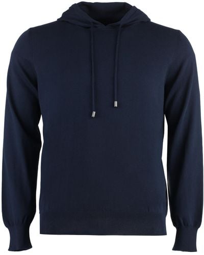 Canali Knitted Hoodie - Blue