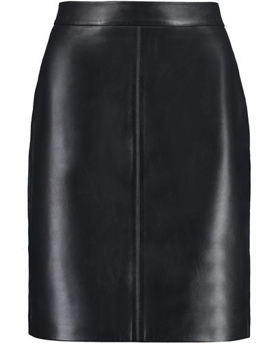 Michael Kors Faux Leather Skirt - Black