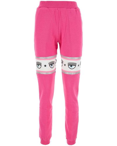 Chiara Ferragni Fuchsia Cotton Sweatpants - Pink