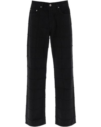 Golden Goose Skate Jeans With Check Scratchy Motif - Black