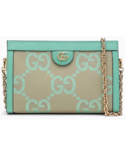 Gucci Ophidia Jumbo Gg Bag Small Beige\/mint - Green