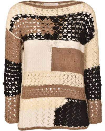 Saverio Palatella Crochet Knit Sweater - Black