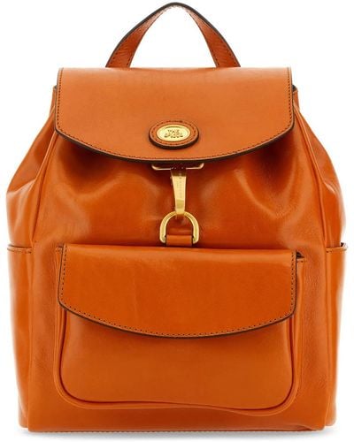 The Bridge Leather Story Backpack - Orange