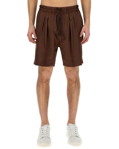 Tom Ford Drawstring Silk Bermuda Shorts - Brown