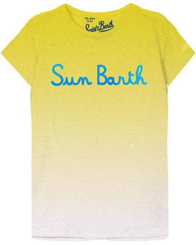 Mc2 Saint Barth Sun Barth Embroidered T-Shirt - Yellow
