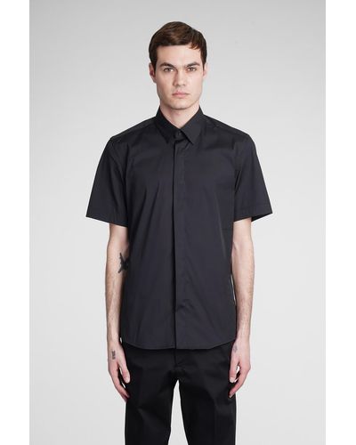 Low Brand Shirt In Black Cotton - Blue