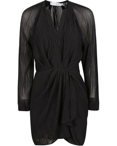 IRO Alvina V-Neck Mini Dress - Black