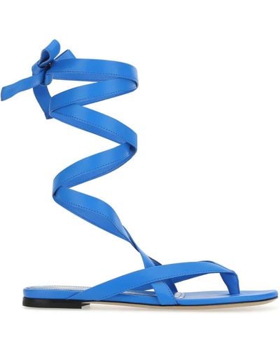 The Attico Turquoise Nappa Leather Beth Sandals - Blue