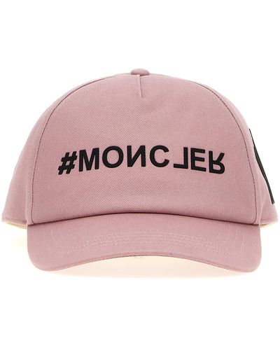 3 MONCLER GRENOBLE Logo Printed Cap Hats - Pink