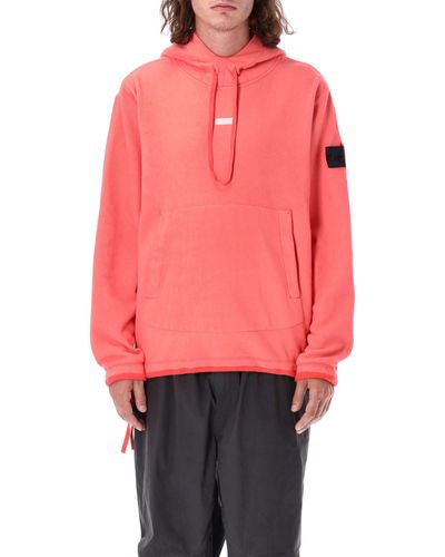 Stone Island Shadow Project Print Fleece Hoodie - Pink