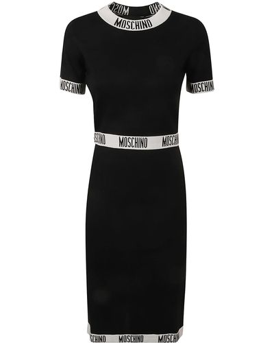 Moschino Logo Short-sleeved Dress - Black