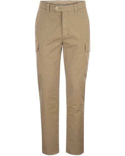 Brunello Cucinelli Garment-Dyed Leisure Fit Pants - Natural