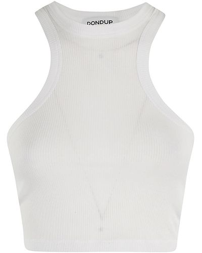 Dondup Fitted Cropped Tank Top - White
