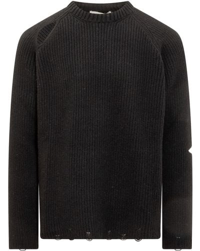 A PAPER KID Crewneck Sweater - Black
