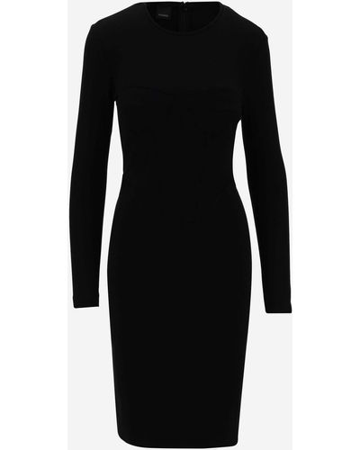 Pinko Stretch Viscose Jersey Midi Dress - Black