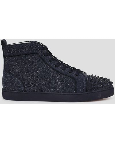 Christian Louboutin Lou Spikes Orlato High Top Trainers - Blue