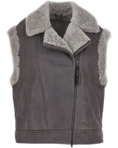 Brunello Cucinelli Shearling Vest - Gray