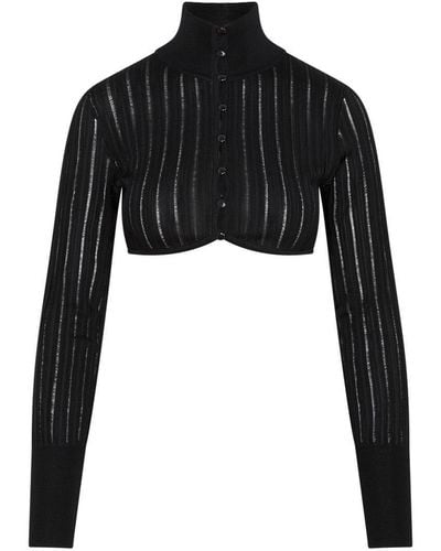 Alaïa Crinoline Turtleneck Sweater - Black