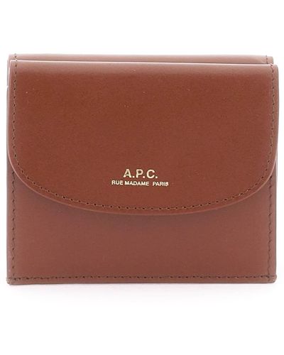 A.P.C. Genève Trifold Wallet - Brown