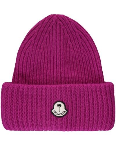 Palm Angels Moncler X Knitted Beanie - Purple