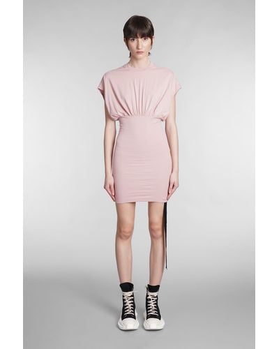 Rick Owens Tommy Dress In Rose-pink Cotton
