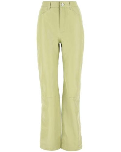 REMAIN Birger Christensen Pastel Leather Pant - Yellow