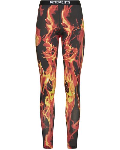 Vetements Fire Print Jersey leggings - Multicolor
