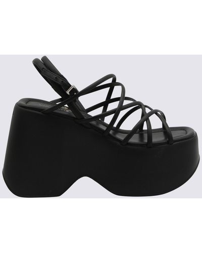 Vic Matié Leather Sandals - Black