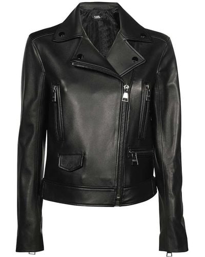 Karl Lagerfeld K/ikonik Glitter Biker Jacket - Black