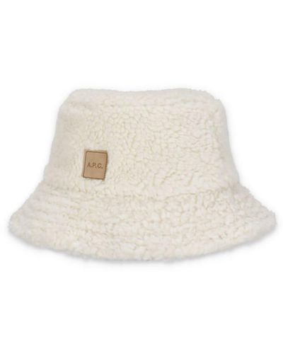 A.P.C. Mark Bucket Hat - White