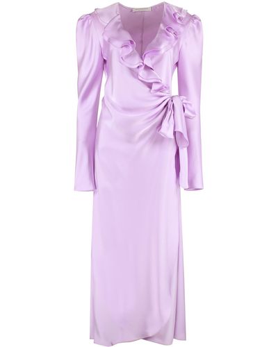 Philosophy Di Lorenzo Serafini Frill Wrap-dress - Purple