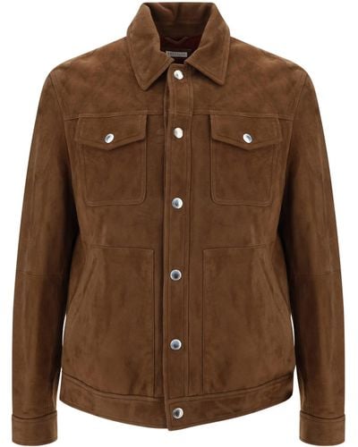 Brunello Cucinelli Leather Jackets - Brown