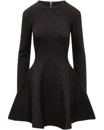 Givenchy Mini Dress With 4g Jacquard - Black