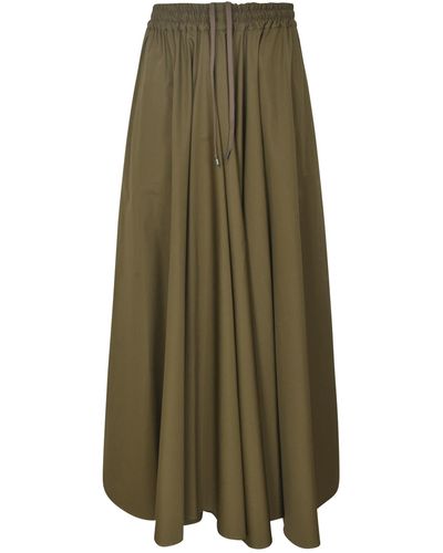 Aspesi Elastic Drawstring Waist Plain Skirt - Green