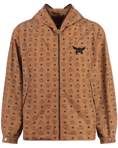 MCM Technical Fabric Hooded Jacket - Brown