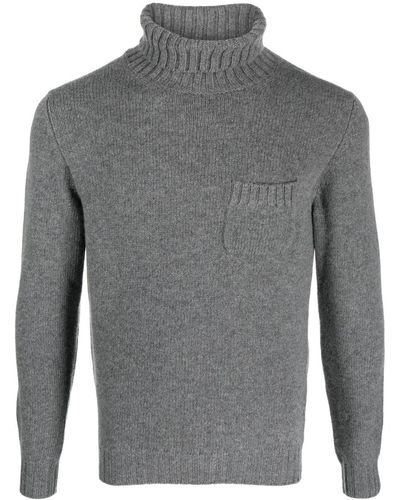 Fedeli Gray Wool-cashmere Blend Sweater
